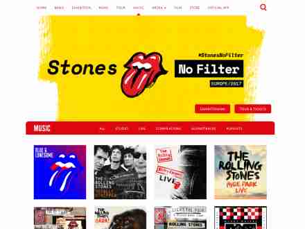 Screenshot of the Rolling Stones website