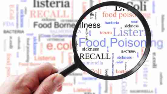 illustration food poisoning word cloud magnifying glass