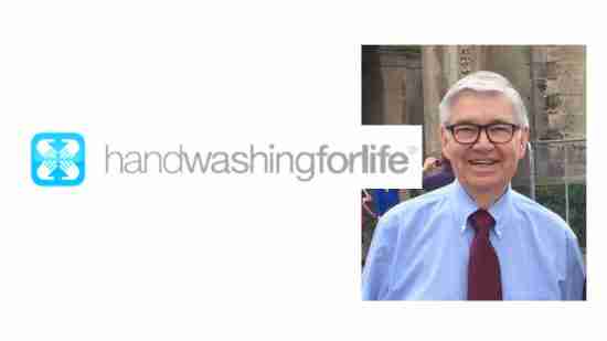 Jim Mann with Handwashing for Life logo