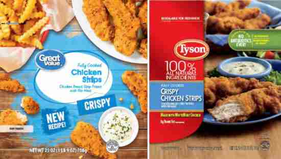 recalled Tyson and Great Value chicken strips