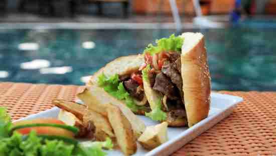 burger swimming pool