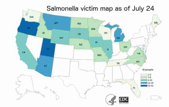 Salmonella map July 24 2020